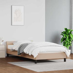 Kávészínű ágykeret fejtámlával matrac nélkül 90x190 cm