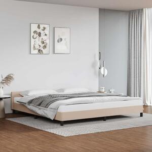 Kávészínű ágykeret fejtámlával matrac nélkül 200x200 cm