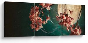 Kép - Sakura teliholdkor (órával) (90x30 cm)