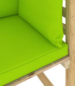 VidaXL zöld impregnált fenyőfa kerti sarok kanapé párnákkal