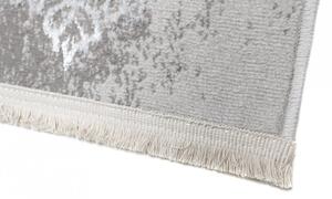 Modern szürke színű szőnyeg keleti mintával fehér színben Szélesség: 80 cm | Hossz: 150 cm