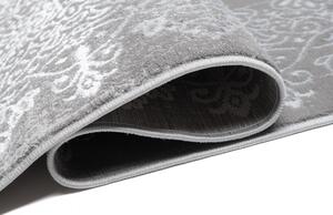 Modern szürke színű szőnyeg keleti mintával fehér színben Szélesség: 80 cm | Hossz: 150 cm