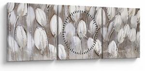 Kép - Strukturált tulipánok (órával) (90x30 cm)