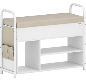VASAGLE tárolós cipős pad ülőkével, 80 cm, felhőfehér-bézs