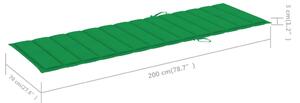 VidaXL impregnált fenyőfa napozóágy zöld párnával