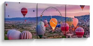Kép - Hőlégballonok (órával) (90x30 cm)