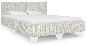 Szürke természetes rattan ágykeret 140 x 200 cm