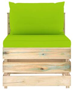 VidaXL zöld impregnált fa elemes középső kanapé párnákkal