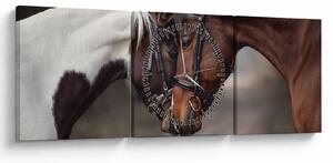 Kép - Szerelmes lovak (órával) (90x30 cm)