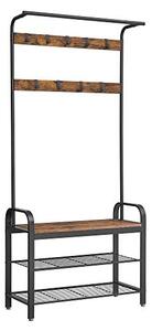 Fogas tárolós paddal, Vasagle, rusztikus barna, 33.7 x 84 x 183 cm