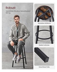 Bárszék szett 2 darabos, Vasagle, rozsdás barna, 73 cm, LBC026B01V1