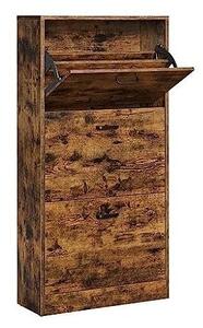 Cipőtároló, 3 ajtós, Vasagle, rusztikus barna, 60 x 24 x 120 cm
