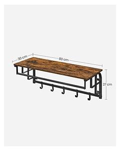Fali fogas, Vasagle, LCR102B01, rusztikus barna, 30 x 80 x 27 cm