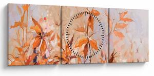 Kép - Festett virágok (órával) (90x30 cm)