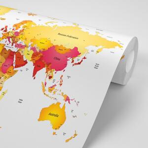 Öntapadó tapéta világtérkép színekben