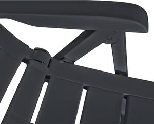 VidaXL 2 db antracitszürke dönthető műanyag kerti szék