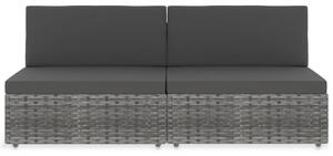 VidaXL 2 személyes szürke elemes polyrattan kanapé
