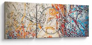 Kép - Mozaik absztrakció (órával) (90x30 cm)