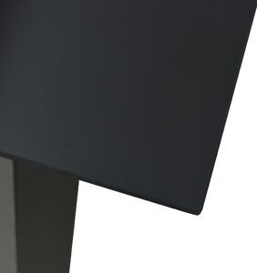 VidaXL fekete acél és üveg kerti étkezőasztal 80 x 80 x 74 cm