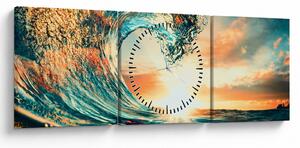 Kép - Hullám (órával) (90x30 cm)