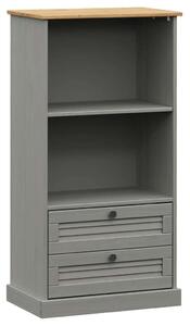 Vigo szürke tömör fenyőfa könyvespolc 60x35x114,5 cm