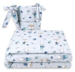 Baby Shop 3 részes ágynemű garnitúra - kék róka és nyuszi