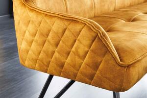 Design ülőpad Natasha 156 cm mustársárga bársony