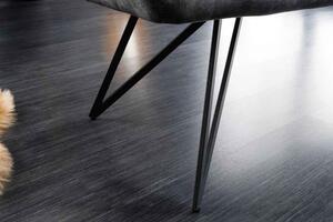Design ülőpad Natasha 156 cm sötétszürke bársony