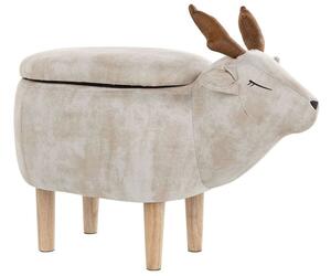 Állatos puff tárolóval REINDEER Bézs Rénszarvas