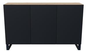 Leo Dub komód kézműves-fekete 150 cm