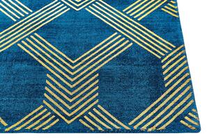 Kék és arany szőnyeg 140 x 200 cm VEKSE