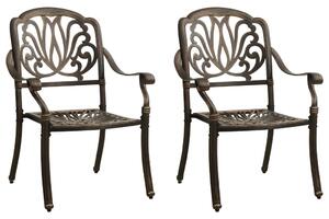 VidaXL 2 db bronzszínű öntött alumínium kerti szék