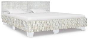 Szürke természetes rattan ágykeret 180 x 200 cm