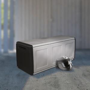VidaXL sötétszürke-fekete kerti tárolóláda 138 x 53 x 57 cm 330 L