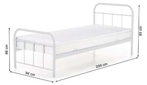 LINDA egyszemélyes fém ágy 90x200 - fehér