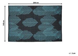 Kétoldalas fekete és kék szőnyeg 140 x 200 cm MEZRA