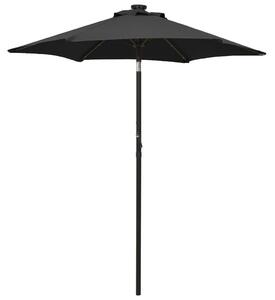 VidaXL fekete alumínium napernyő LED-világítással 200 x 211 cm