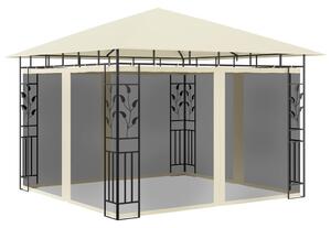 Krémszínű pavilon szúnyoghálóval 3 x 3 x 2,73 m 180 g/m²