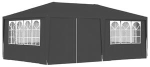 Antracitszürke rendezvénysátor oldalfalakkal 4 x 6 m 90 g/m²