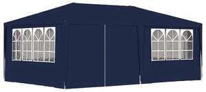 Kék rendezvénysátor oldalfalakkal 4 x 6 m 90 g/m²