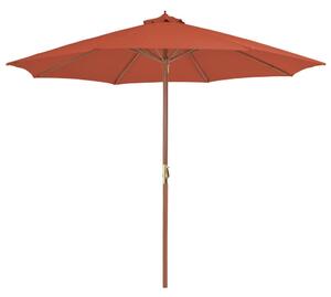 VidaXL terrakotta kültéri napernyő farúddal 300 cm