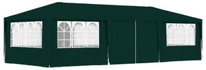 Zöld rendezvénysátor oldalfalakkal 4 x 9 m 90 g/m²
