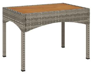 VidaXL 2 db szürke polyrattan dönthető kerti szék asztallal