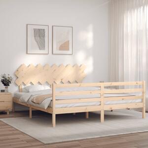 Tömör fa ágykeret fejtámlával Super King Size