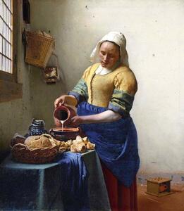 Jan (1632-75) Vermeer - Festmény reprodukció The Milkmaid, c.1658-60, (35 x 40 cm)