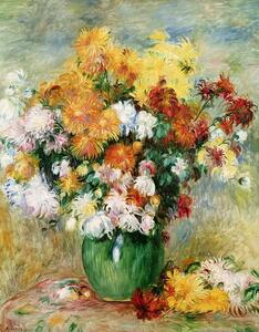 Pierre Auguste Renoir - Festmény reprodukció Bouquet of Chrysanthemums, c.1884, (30 x 40 cm)
