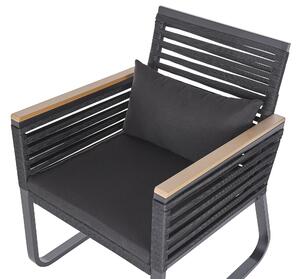 Fekete kerti szék kétdarabos szettben CANETTO