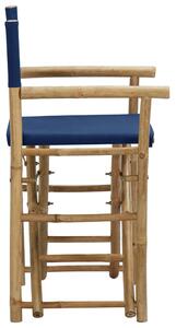 VidaXL 2 db kék bambusz és szövet összecsukható rendezői szék