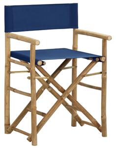 VidaXL 2 db kék bambusz és szövet összecsukható rendezői szék