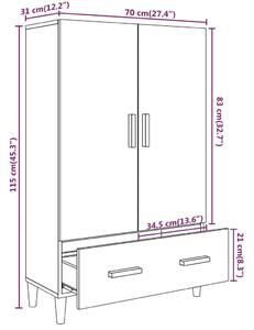 VidaXL magasfényű fehér szerelt fa tálalószekrény 70 x 31 x 115 cm